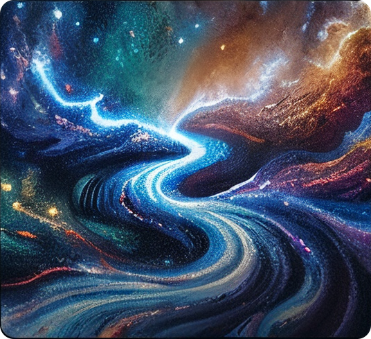 Cosmic Confluence coffee artwork